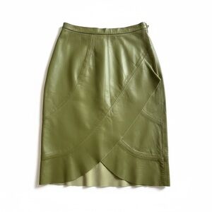 NEW Olive Lambskin Pencil Skirt